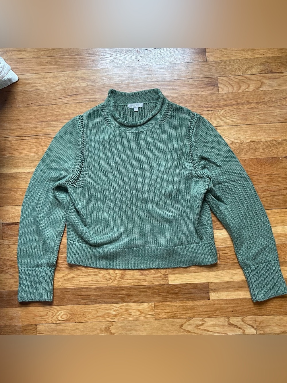 J.Crew green cotton rollneck sweater size Large